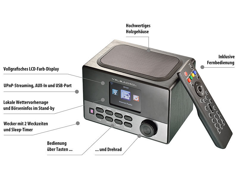 ; Radio-Wecker mit Ladestation für iPhone, iPod und Smartphone Radio-Wecker mit Ladestation für iPhone, iPod und Smartphone 