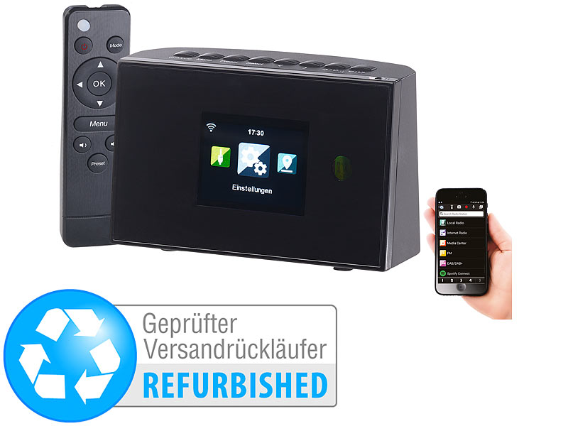 ; HiFi-Tuner für Internetradios & DAB+, mit USB-Ladeports 