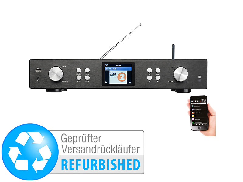 ; Stereo-WLAN-Internetradios mit Bluetooth & App, Digitales DAB+/FM-Koffer-Radios mit Bluetooth und Wecker 