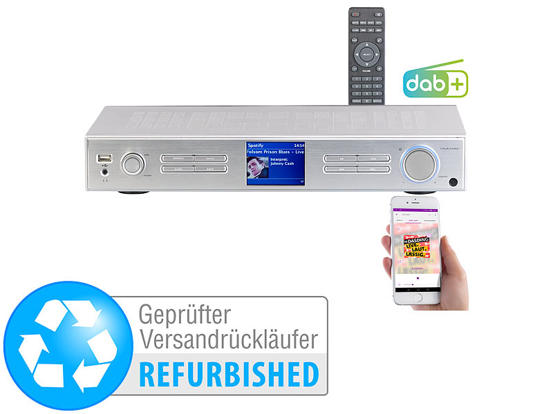 ; DAB-Internetradios mit CD-Player und Bluetooth, Stereo-WLAN-Internetradios mit Bluetooth & App 