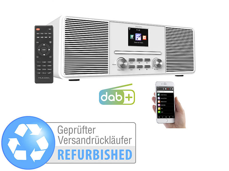 ; HiFi-Tuner für Internetradios & DAB+, mit USB-Ladeports 