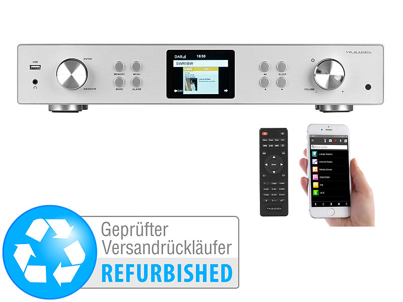 ; DAB-Internetradios mit CD-Player und Bluetooth, Stereo-WLAN-Internetradios mit Bluetooth & App DAB-Internetradios mit CD-Player und Bluetooth, Stereo-WLAN-Internetradios mit Bluetooth & App 