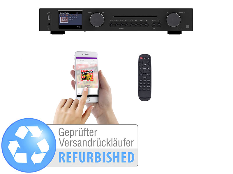 ; HiFi-Tuner für Internetradios & DAB+, mit USB-Ladeports 