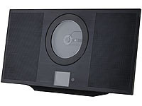 VR-Radio Vertikale Alu-Stereoanlage mit CD, DAB+, Bluetooth, 60 W, DSP, schwarz; HiFi-Tuner für Internetradios & DAB+, mit USB-Ladeports HiFi-Tuner für Internetradios & DAB+, mit USB-Ladeports 