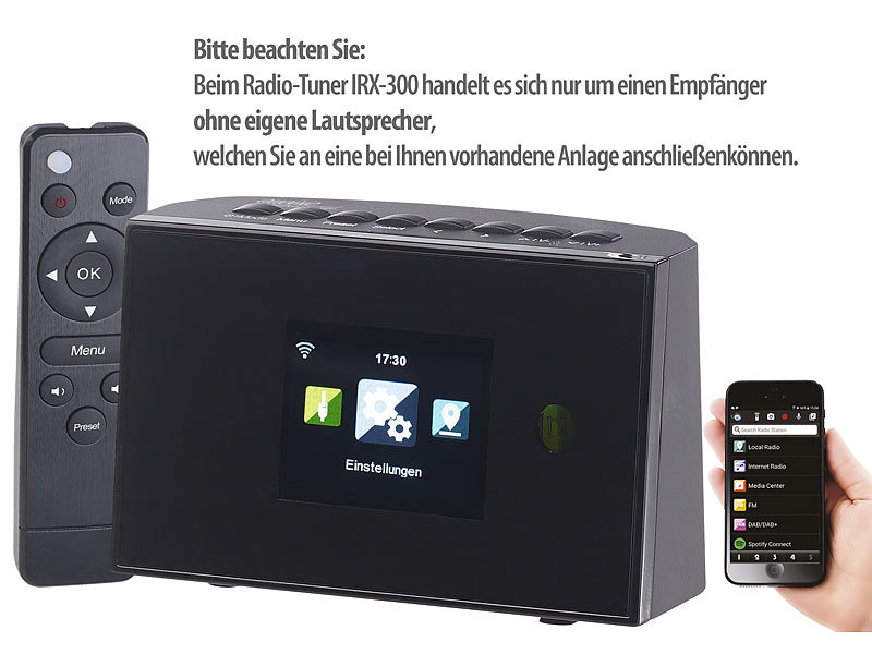 ; HiFi-Tuner für Internetradios & DAB+, mit USB-Ladeports HiFi-Tuner für Internetradios & DAB+, mit USB-Ladeports 