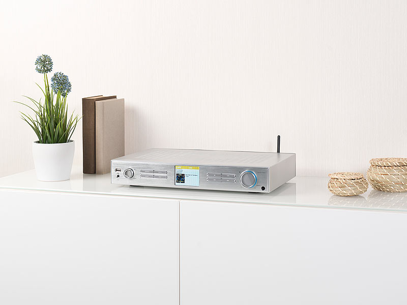 ; DAB-Internetradios mit CD-Player und Bluetooth, Stereo-WLAN-Internetradios mit Bluetooth & App 