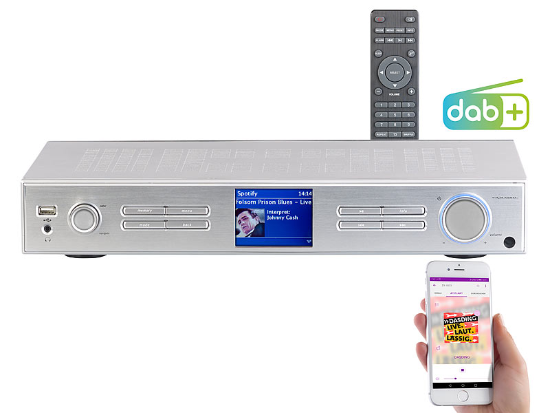 ; DAB-Internetradios mit CD-Player und Bluetooth, Stereo-WLAN-Internetradios mit Bluetooth & App 