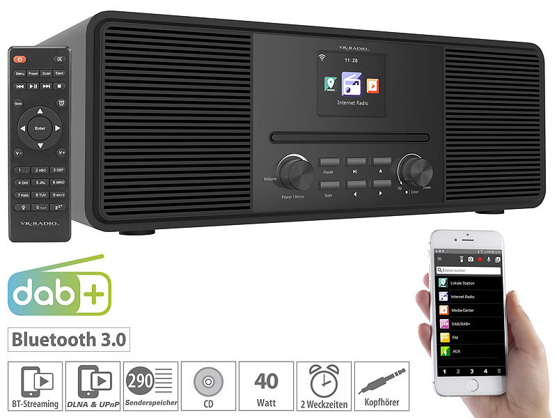 ; HiFi-Tuner für Internetradios & DAB+, mit USB-Ladeports HiFi-Tuner für Internetradios & DAB+, mit USB-Ladeports 