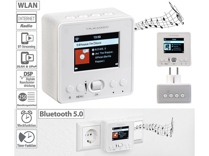 ; HiFi-Tuner für Internetradios & DAB+, mit USB-Ladeports 