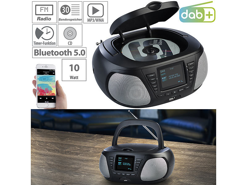 ; HiFi-Tuner für Internetradios & DAB+, mit USB-Ladeports 